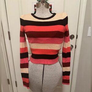 Forever 21 Vibrant Striped Crew Neck Sweater